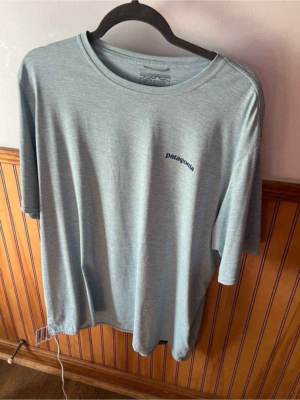 Patagonia Men’s Short-Sleeve Crew Tee — Heather Light Blue XL